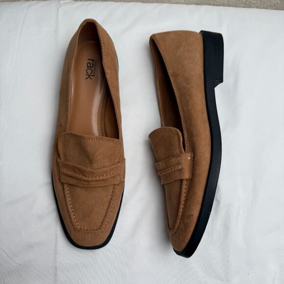 Nordstrom Rack Shoes - Nordstrom Rack Womens Tan Faux Suede Loafers Slip-On Flats Size 8 Medium Sole